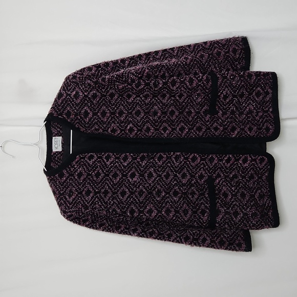 Koret Womens Vintage Wool Blend Blazer Size S Black/Pink/Gray Textured Weave Bus - Picture 2 of 15